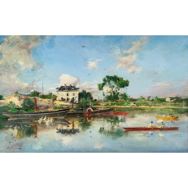 "La Senna" by  Giovanni Boldini - Gallery Wrap Canvas Wall Art, 24" H x 17" W