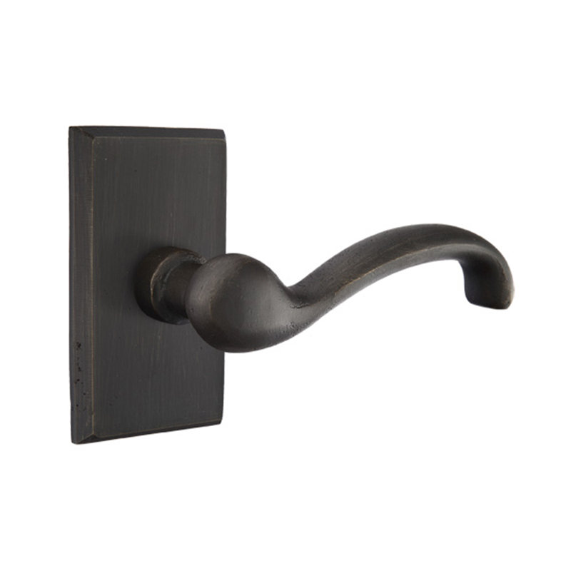 Levier de porte avec rosette Teton, Bronze moyen, Droite