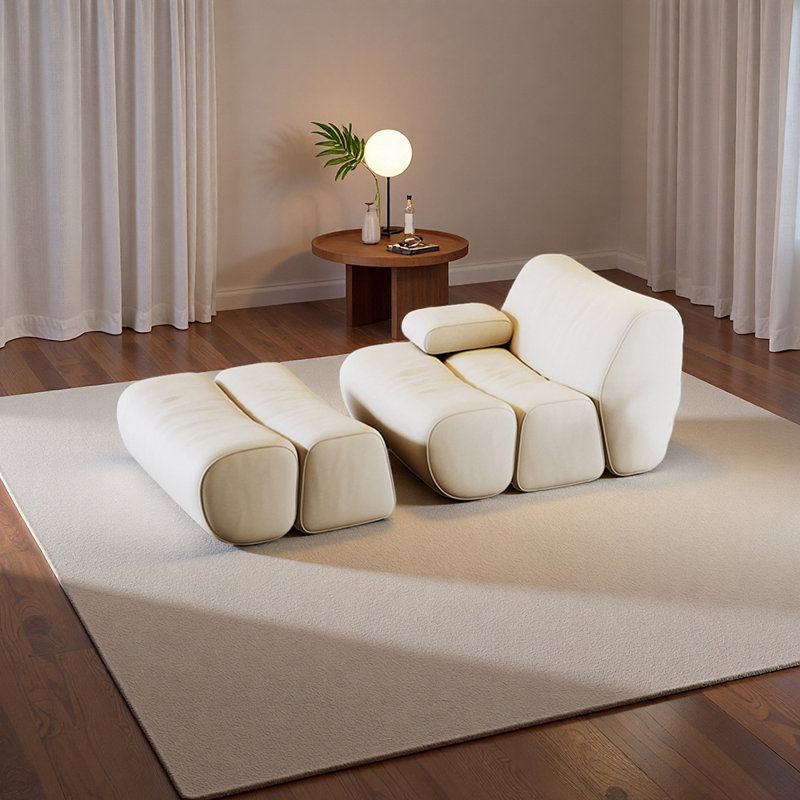 Fauteuil de loisir de luxe à haute densité en éponge, Beige