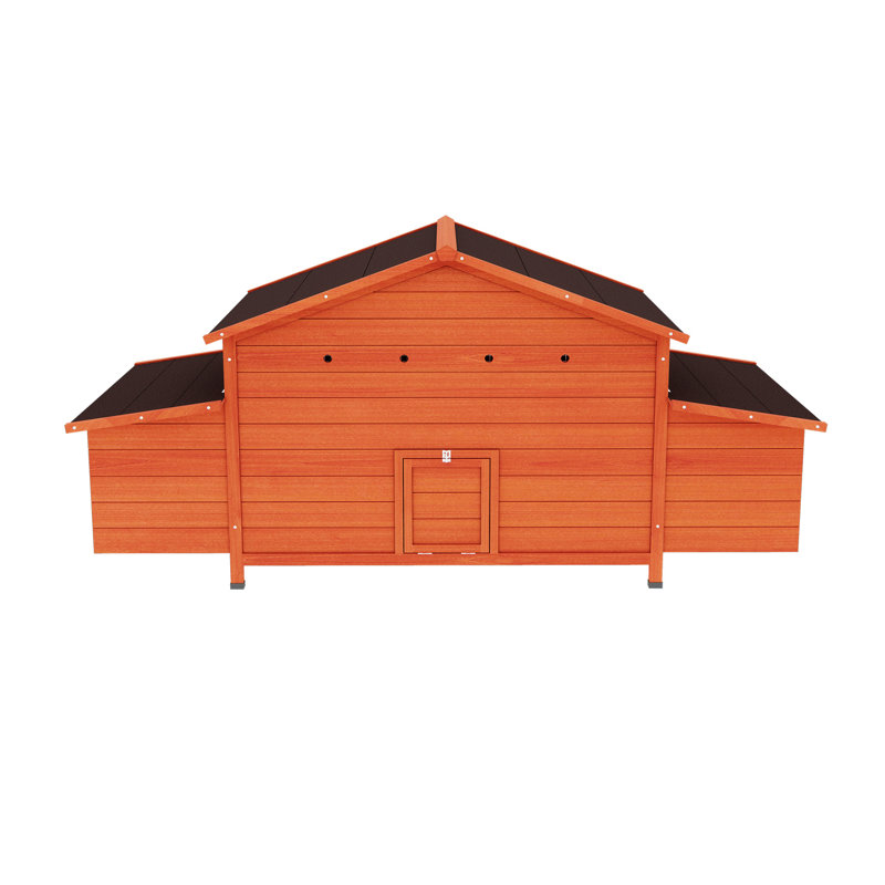 Poulailler en bois massif pour l'extérieur avec 2 nichoirs et entrées de rang, plateau étanche, - surface, structure de prédateur, zone ventilée, route d'accès pratique, aire de repos confortable
