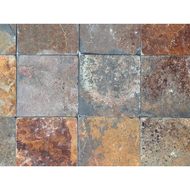 Tumbled Madrid Apricot 6" x 6" Slate Wall & Floor Tile