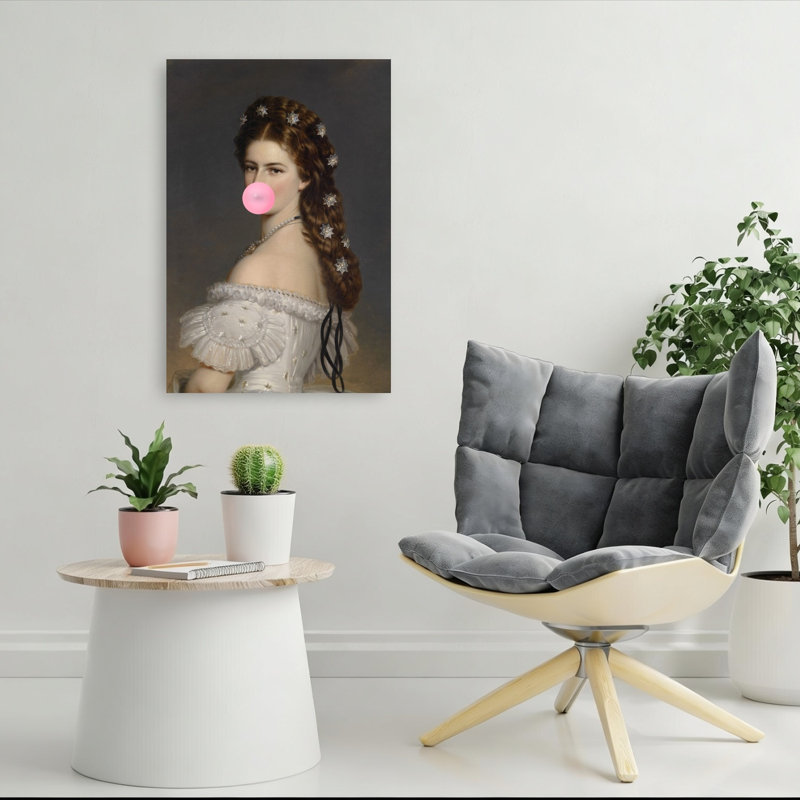 Modern Classic Bubblegum Classic Contemporary Elegant Portrait Landscape Wall Art Print 1 Piece Wrapped Canvas Wall Art