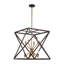 Lustre carré de style lanterne à 8 lumières