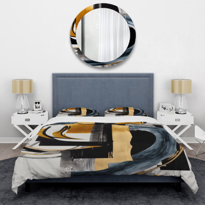 Glam Gold And Black Expression II BeddingMicrofiber / Polyester Duvet Cover Set