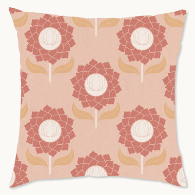 Housse de coussin floral en polyester