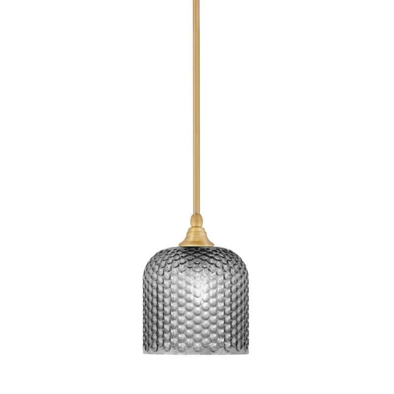 Mini-luminaire suspendu suspendu avec tige en verre vieilli 7 po