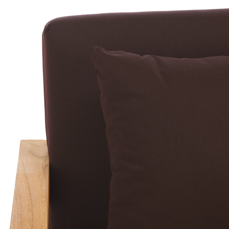 Montford Teak Patio Sofa with Cushions, Dark Brown Melrose