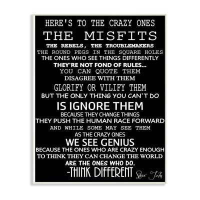 " Crazy Ones Inspirational Quote Word Design "