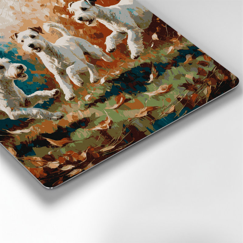 Chiens Bedlington Terrier gris, art mural en métal, H 12 po x l 12 po