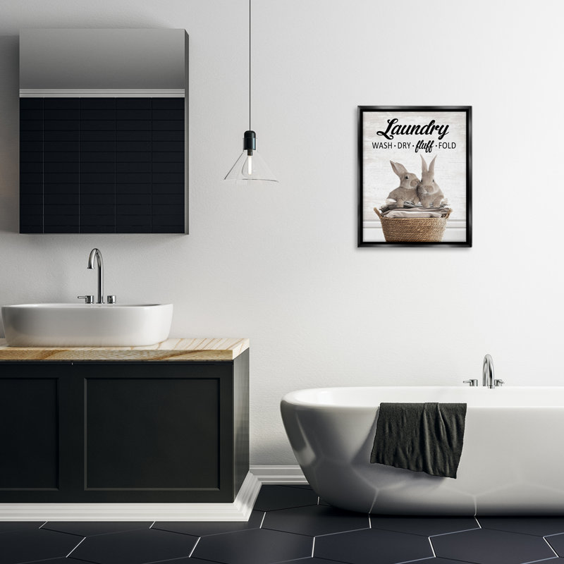 Structure flottante Bunnies & Basket, Cadre flottant noir de jais, H 21 po x l 17 po