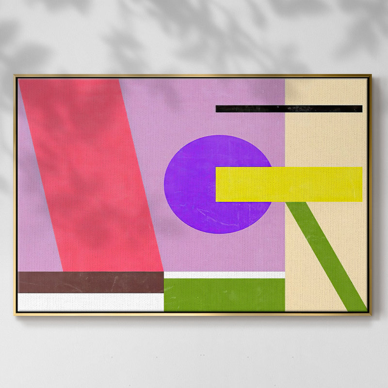 Color Composition IV " Color Composition IV " Painting Print, No Mat, 17" H x 25" W x 2" D, Gold Framed Canvas