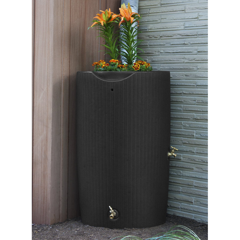 Baril d'eau de pluie 50 gallons Impressions, Marron foncé