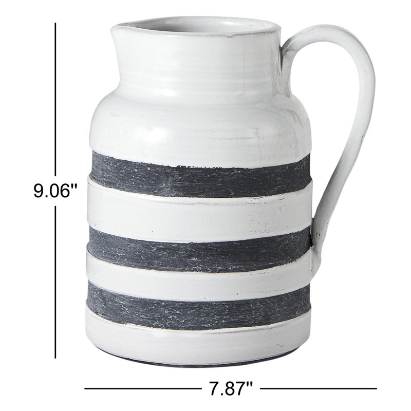Wimbish Ceramic / Porcelain Table Vase, 9.05" H x 6" W x 8" D