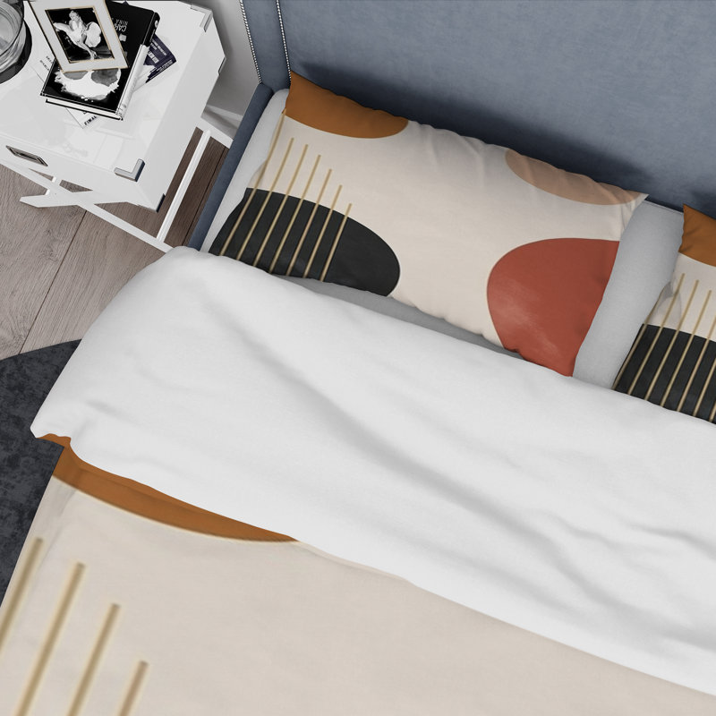 Ensemble de housse de couette beige minimaliste à motif bohème minimaliste 2
