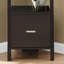 Bibliothèque, étagère, coin, échelle, H 69 po, bureau, chambre à coucher, stratifié brun