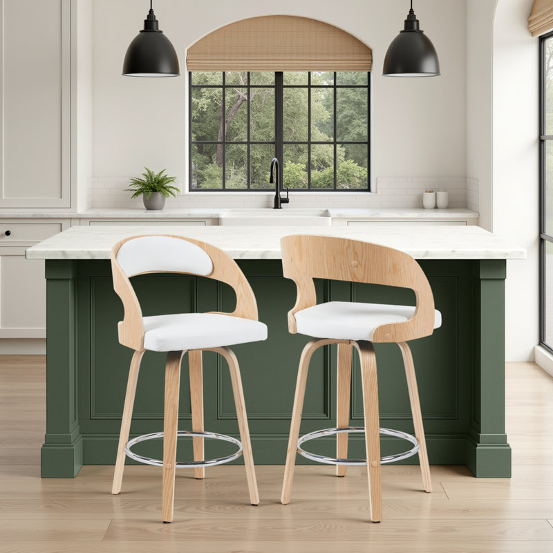 Tabouret de bar pivotant Pensacola, Tabouret de comptoir (siège d'une hauteur de 26 p, 2