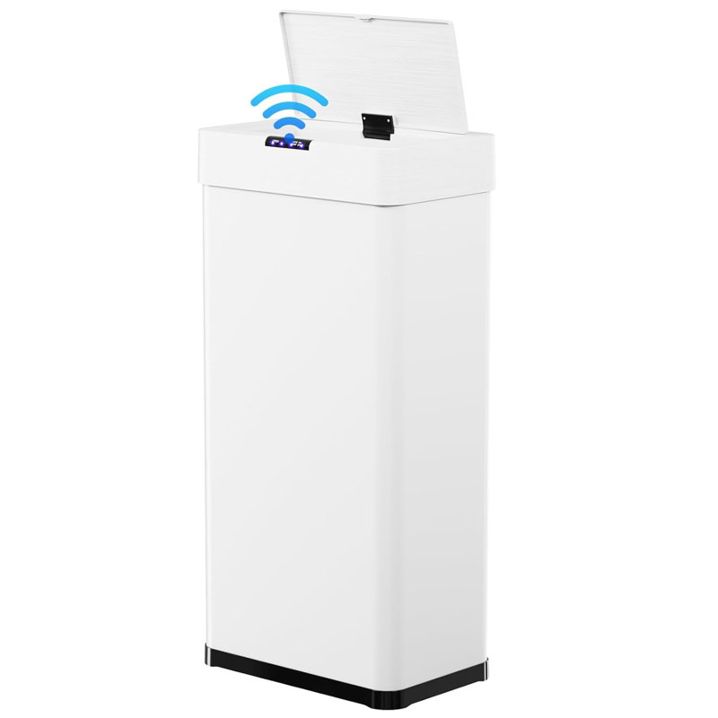 Stainless Steel Motion Sensor Kitchen Trash Can, 60, White, 68.5cm H x 41cm W x 26.5cm D