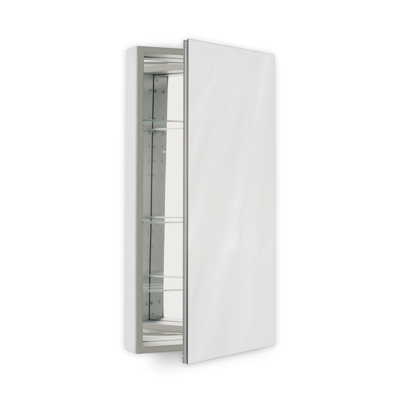 PL Series Recessed or Surface Mount Frameless 1 Door Medicine Cabinet with 3 Adjustable Shelves, 30" x 19.25" x 3.75"
