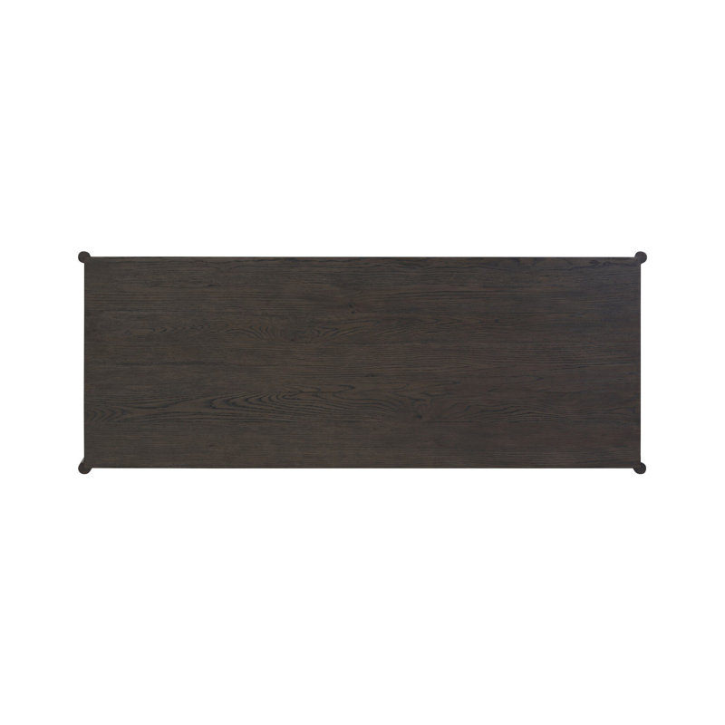 Glenview Solid Wood Writing Desk, Smoked Black Oak