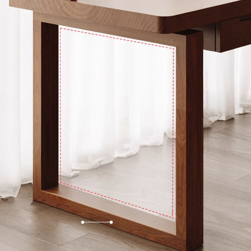 Solid Pine Wood Desk with 3 Drawers - Enclosed Edge Design, 29.53" H x 78.54" W x 23.62" D