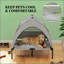 Lit de camp surélevé portatif pour animaux avec coussin confortable, pour une utilisation intérieure et extérieure, assurant le repos et la détente de votre animal.-1118530509-1118530508