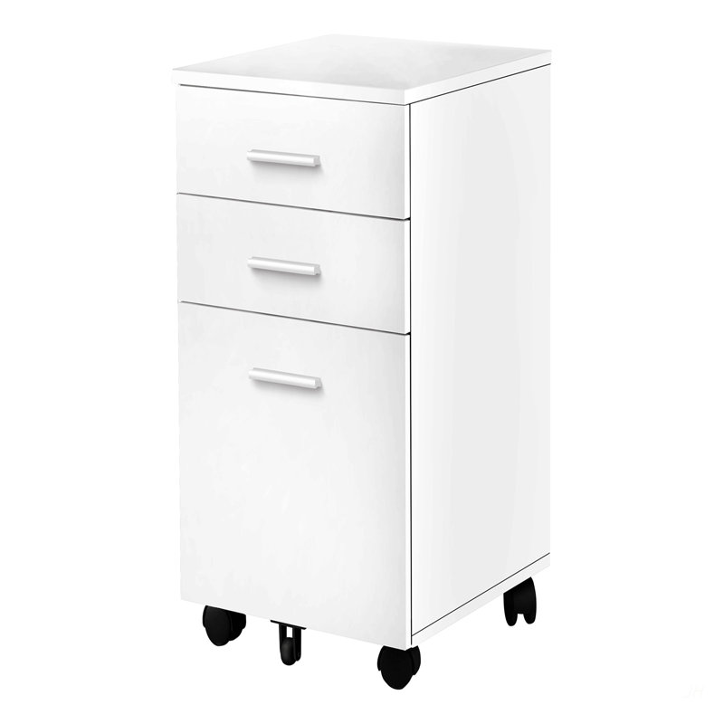 File Cabinet, Rolling Mobile, Storage Drawers, Printer Stand, Office, Work, White Laminate, Contemporary, Modern