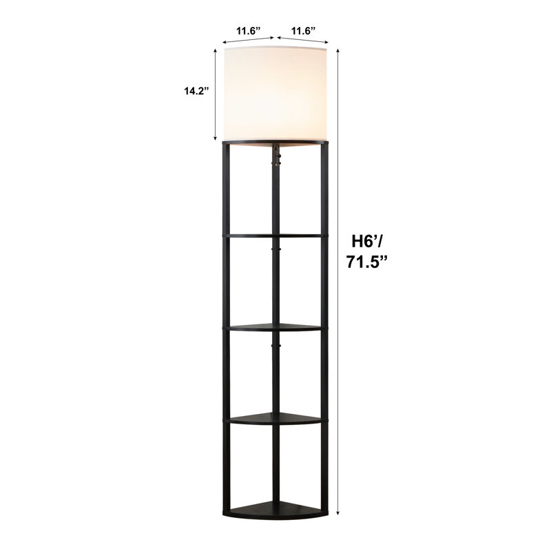 Lampe sur pied colonne 72 ", Noir
