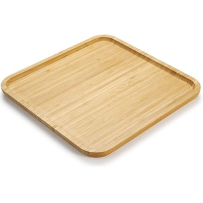  YANGQIHOME Bamboo Plates, Square Wood Serving Platter for Wedding, Birthday Party, Bathroom Vanity Table(11.8 inch)