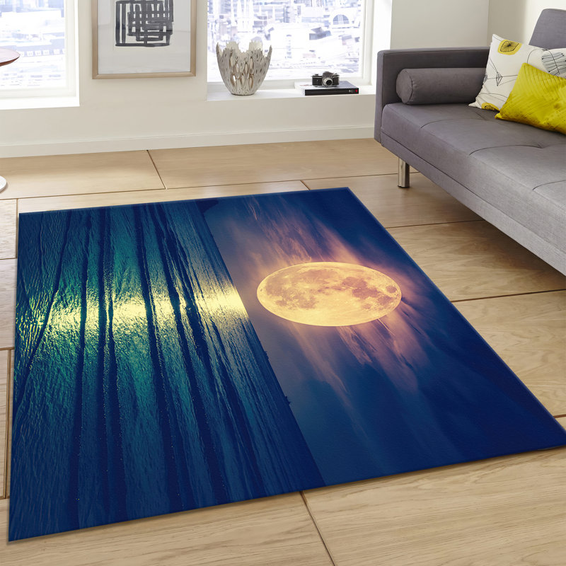 Artistic Abstract Swirl Design Non-Woven Printed Rug Ideal for Modern and Chic Indoor Spaces, Rectangle 2' x 2'11"