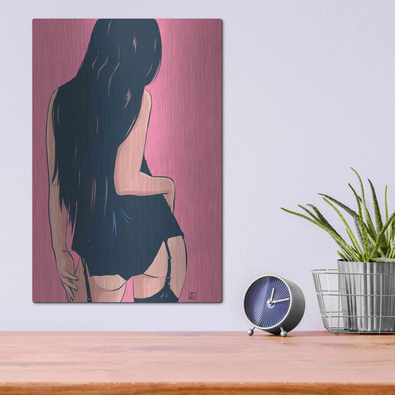 "Brune en noir" par Giuseppe Cristiano, H 16 po x l 12 po