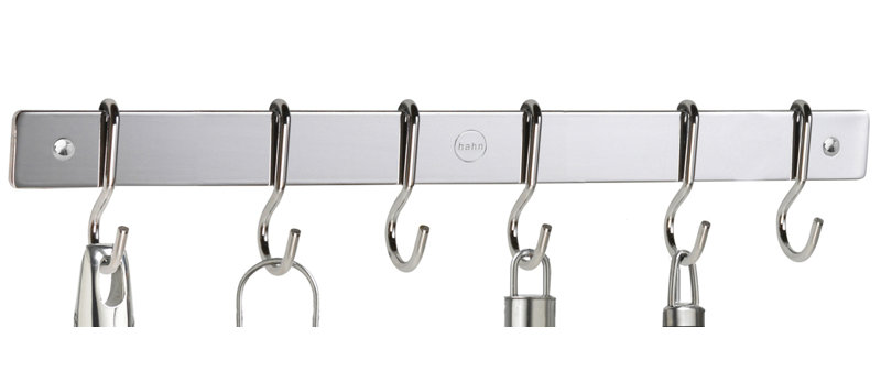 Metal Straight Wall Mounted Pot Rack, Chrome