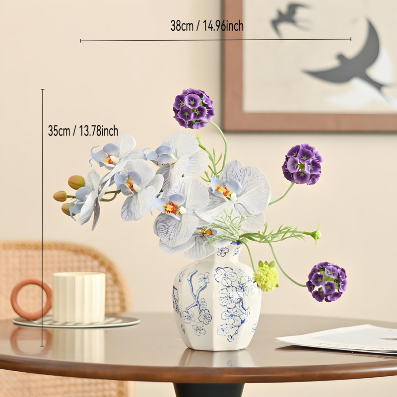 Ornements de fleurs simulées, Bleu