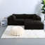 Canapé modulaire Boneless Versatile Cloud, tissu velours côtelé pour espaces de vie, noir