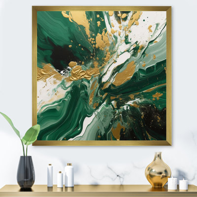 «Green and Gold», art mural abstrait sur toile