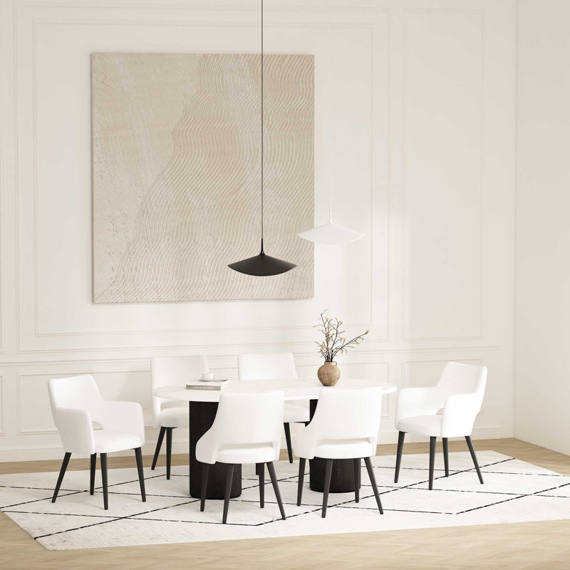 Chaise rembourrée en cuir Tremont, 1, Blanc