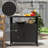 Outdoor Pool Towel Storage Cabinet Organizer, Pool Towel Holder with Shelf and Cabinet, Pool Valet with Weather-Resistant PE Rattan and Steel Frame-1008630373