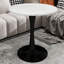 Table basse de 27,6 pouces de style Mid-Century de style moderne, pouvant accueillir 2 à 4 personnes, dotée d'un plateau de table rond en marbre, pour divers espaces.-139765353-139765356