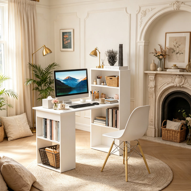 Particle Board / Chipboard Computer Desk, White