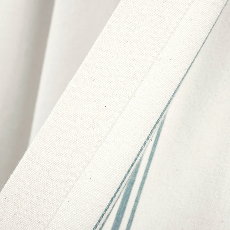 Blue Striped Recycled Cotton Rod Pocket Valance, 18" L x 52" W