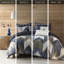 Édredon encre + Ivy - très petit / très grand - coton 200Tc bleu marine, 2 taies décoratives assorties, taies décoratives incluses, traitement-120274497-120274500