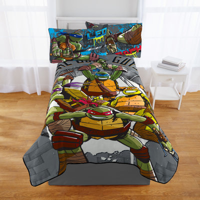 Nickelodeon Teenage Mutant Ninja Turtles Cross Hatching Plush Twin Blanket