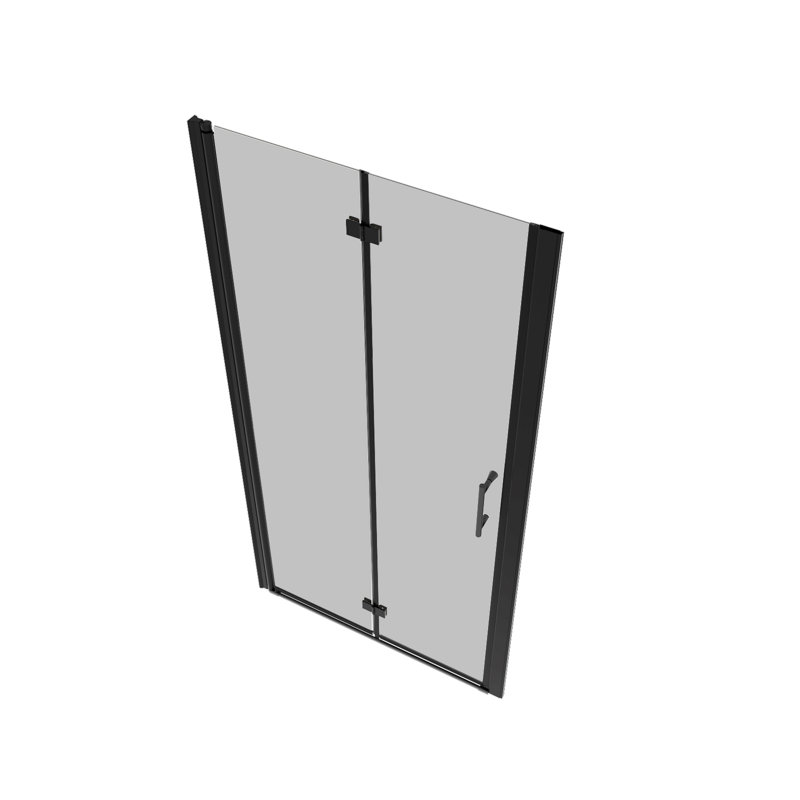 Adjustment,Universal Pivot Shower Door, Open Outside, With 1/4" Tempered Glass, Matte Black