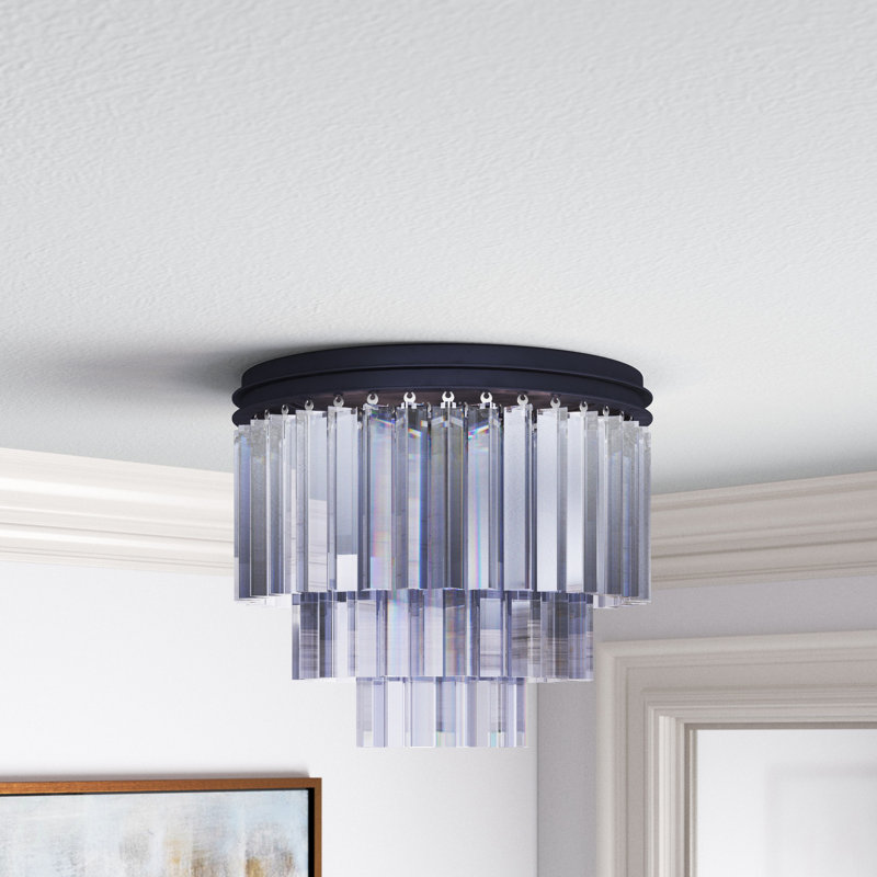 Plafonnier encastré 9 lumières 20 po Yazmin, Noir mat