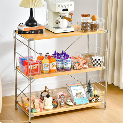 Paquet de 12 bacs de rangement en plastique transparent avec poignées - Contenants de rangement pour garde-manger pour la cuisine, le congélateur, les armoires et la salle de bain