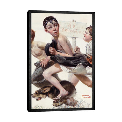 No Swimming by Norman Rockwell - 1 Piece Wall Art on Canvas