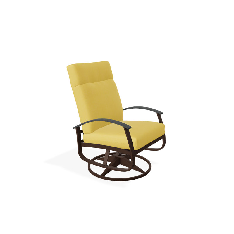 Chaise berçante pivotante réglable avec coussins Askar, Jaune 43A, Graphite classique P30, Kona texturé