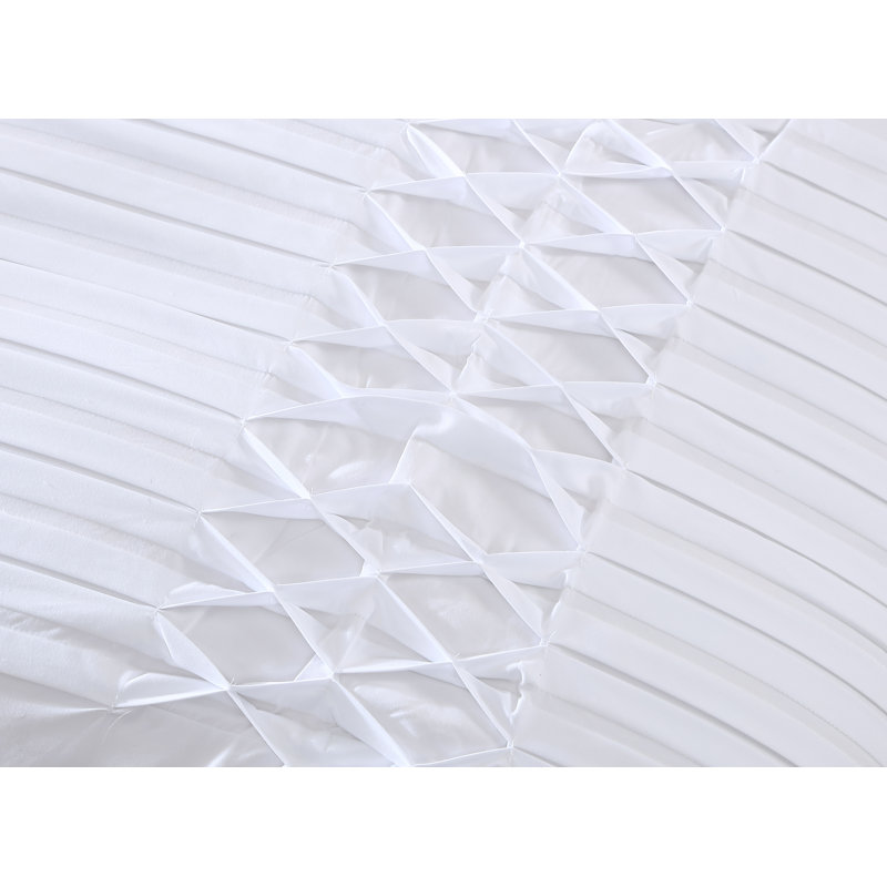 Ensemble de housse de couette Triple Diamond, Simple et 1 taie décorative, Blanc