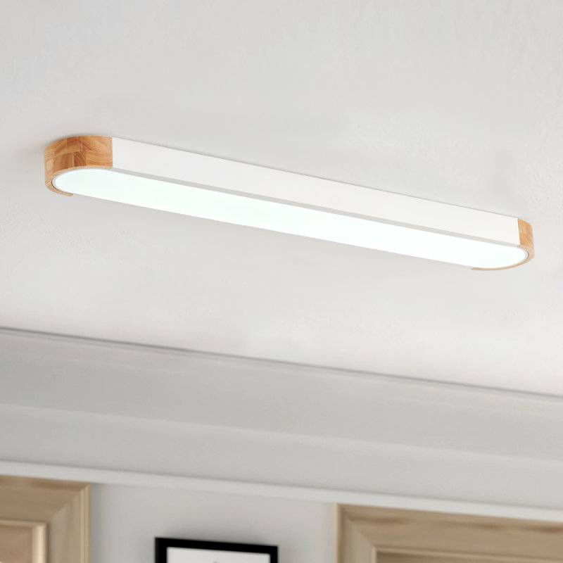 1-White LED dimmable Flush mount light, White/Natural, 1.97" H x 37.4" W x 37.4" D, White
