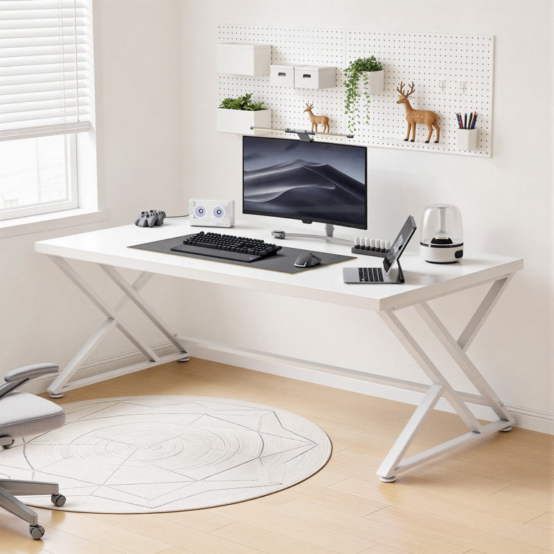 Kelleia Writing Desk, White, 30.1" H x 60" W x 23.6" D