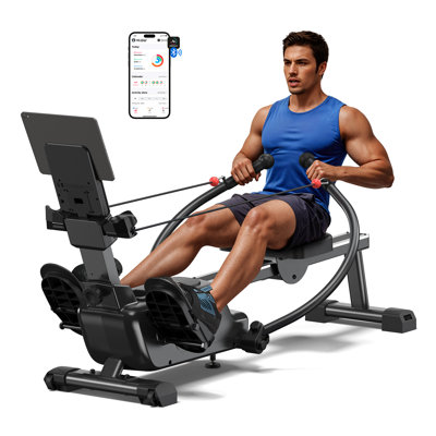 Rameur MERACH à 16 niveaux de résistance magnétique, capacité de poids de 159 kg, rameur complet réglable